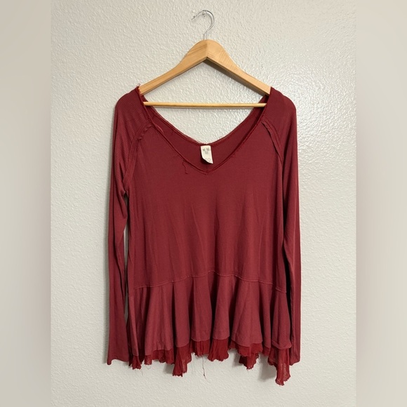 Free People Cranberry Tunic Ribbed Long Sleeve - Picture 5 of 7